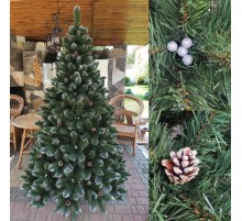 Ёлка искусственная Кармен с серебрянным жемчугом и шишками 180 см