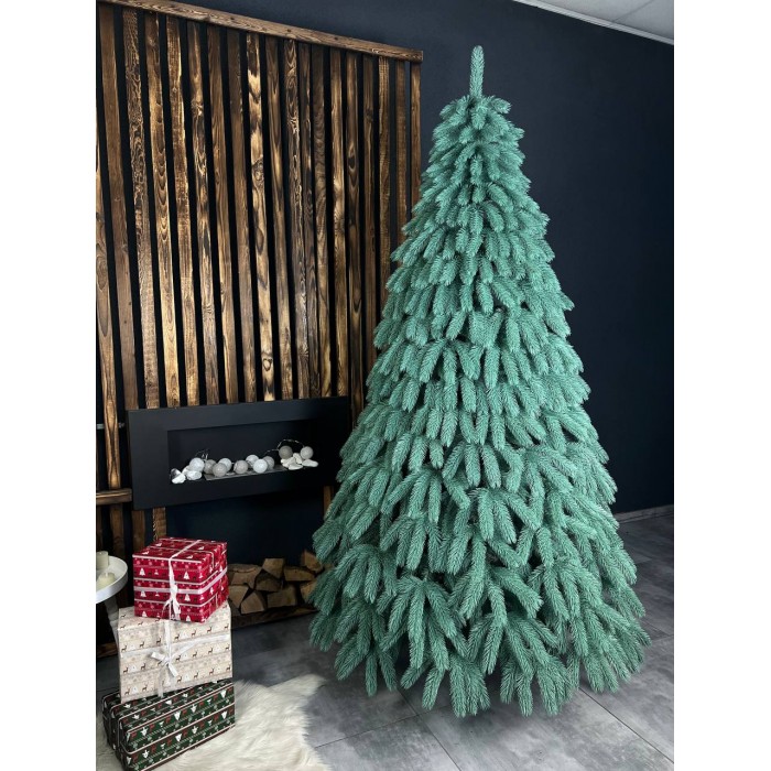 Литая искусственная голубая ёлка Буковельская 230 см